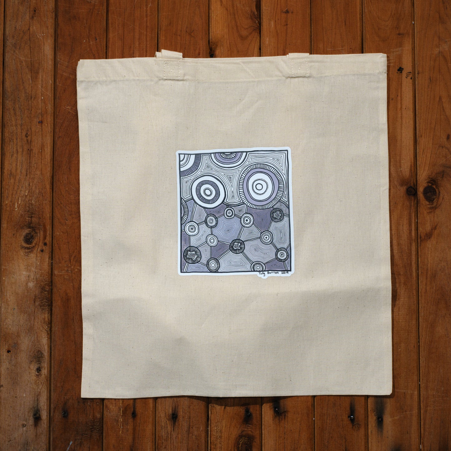 Tully Button Tote – Grey