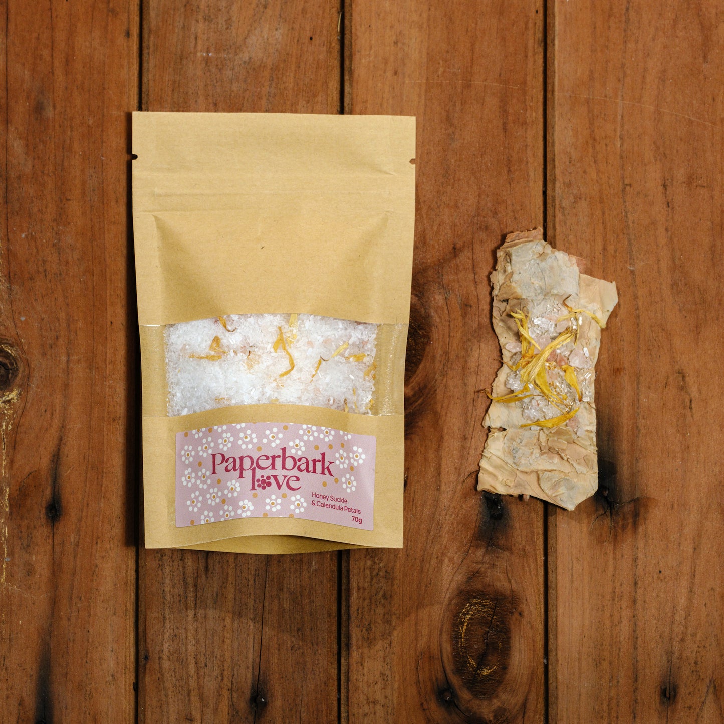 Bath Salts – Honey Suckle & Calendula Petals (70g)