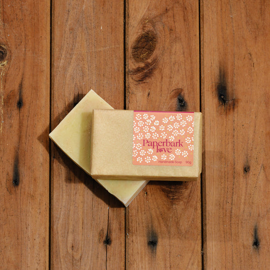 Soap – Rose Geranium, Bergamot, Sweet Orange & Pink Clay (90g bar)